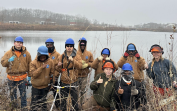 OFS students doing conservation work near Verona. Photo by Kat Hans.