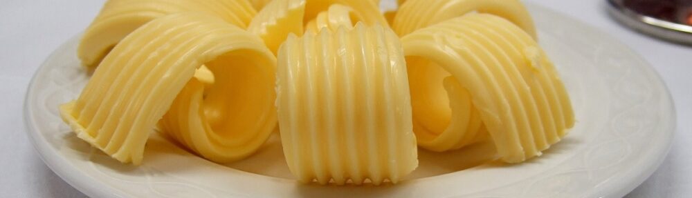 picture of butter curls on a plate.