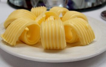 picture of butter curls on a plate.
