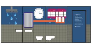 A design rendering for one of the market's restrooms.