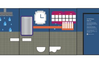 A design rendering for one of the market's restrooms.