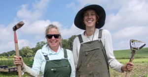 Kaila Topping (right) is production manager for the Madison Area Food Pantry Gardens. Photo provided by Kaila Topping.