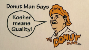 A vintage sign showing Greenbush founder Marv "the Donut Man" Miller in a chef's hat.